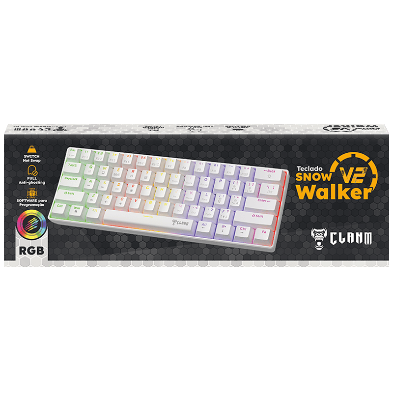 Teclado Gamer 60% Snow Walker V2 Clanm